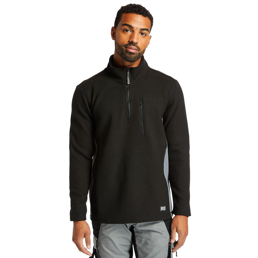 Sudadera Timberland Hombre Pro® Studwall Quarter-Zip Textured Fleece Negras - Chile AQP-472369